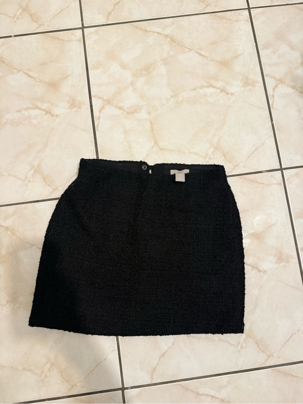 Black Textured Mini Skirt - Women